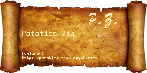 Patatics Zia névjegykártya
